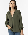 Blusa Efeito Enrugado - Verde