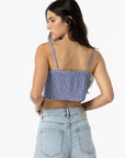 Crop Top com Lantejoulas - Azul Escuro