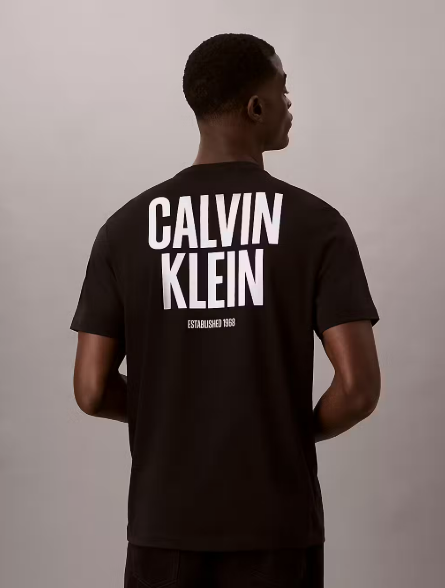 T-shirt com Estampado Traseiro - Preto