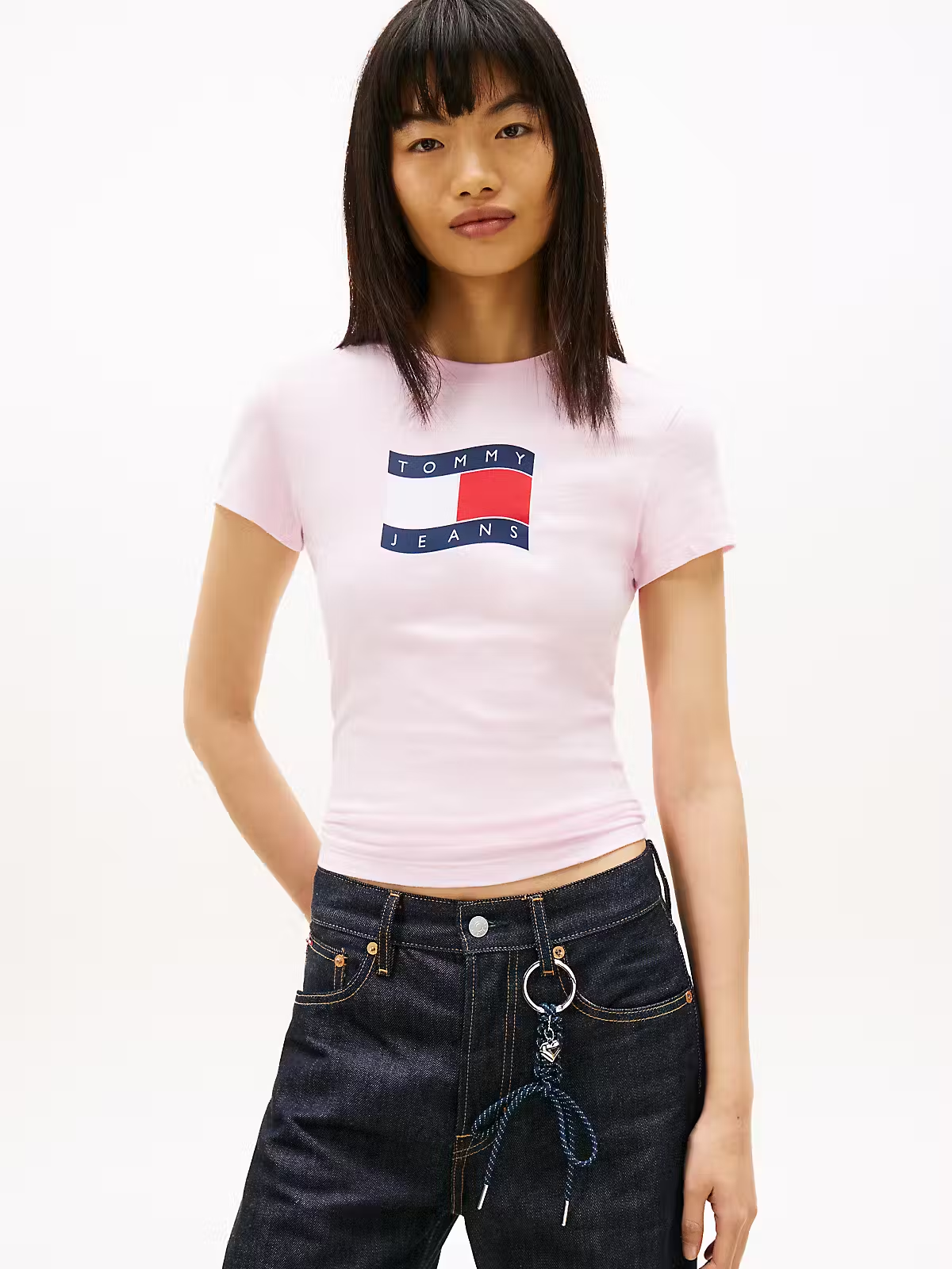 T-shirt com Logo - Rosa