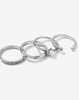 Pack de 4 Anéis - Prateado