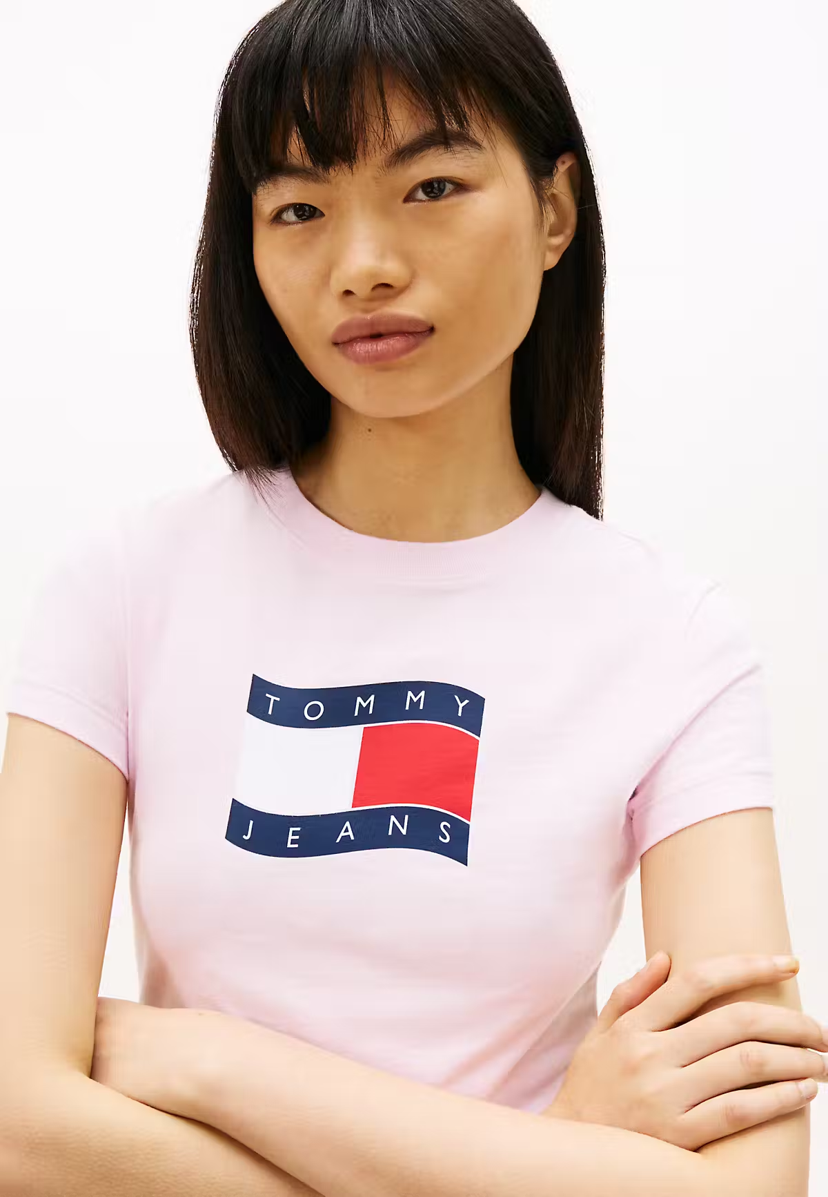 T-shirt com Logo - Rosa