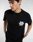 T-shirt com Estampado Traseiro - Preto
