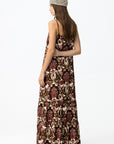 Vestido com Padrão - Castanho