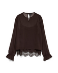 Blusa com Renda - Castanho