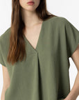 Blusa Efeito Enrugado - Verde Tropa