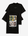 T-shirt com Estampado Traseiro - Preto