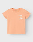 T-shirt com Estampado Traseiro - Laranja