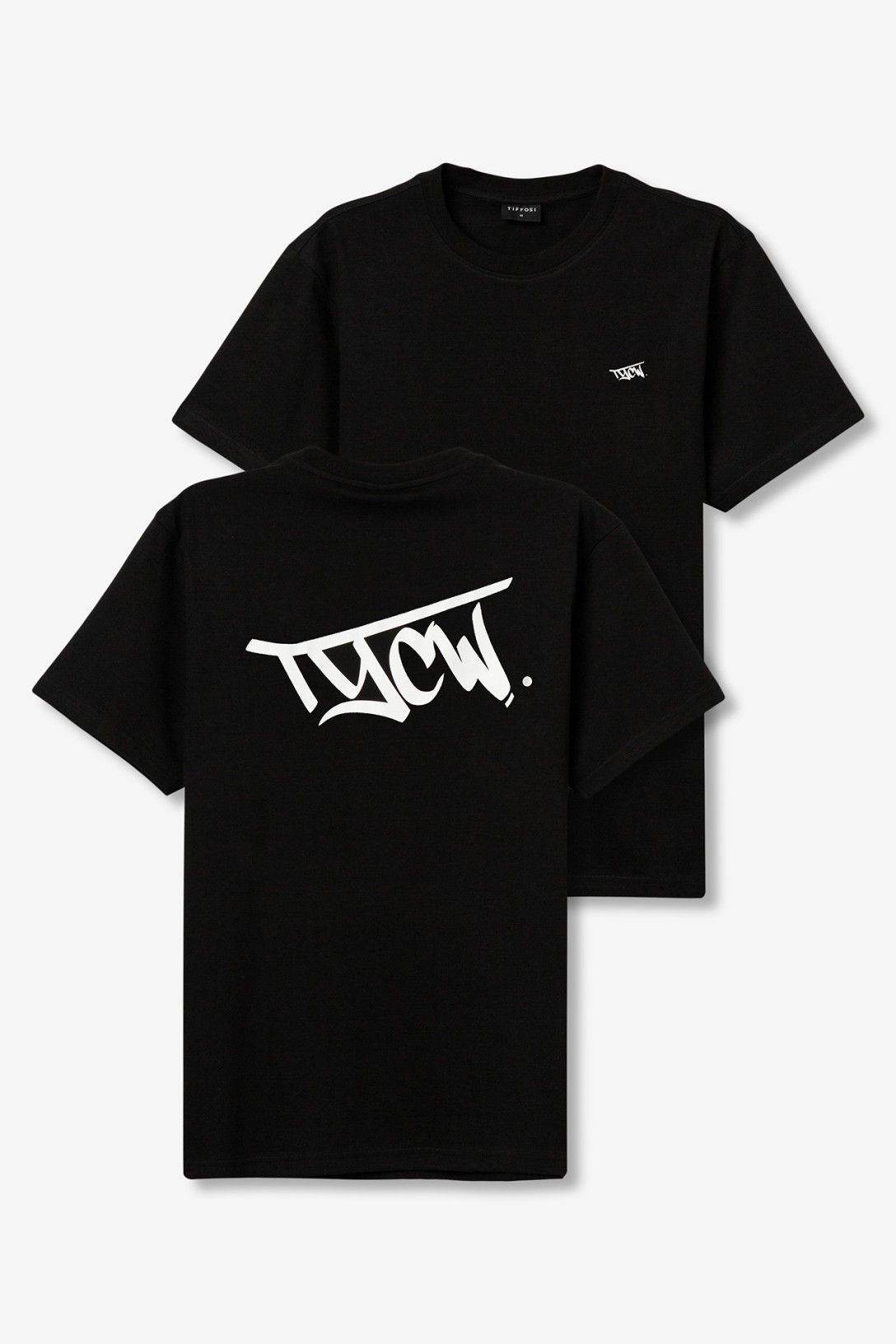 T-shirt com Estampado Traseiro - Preto