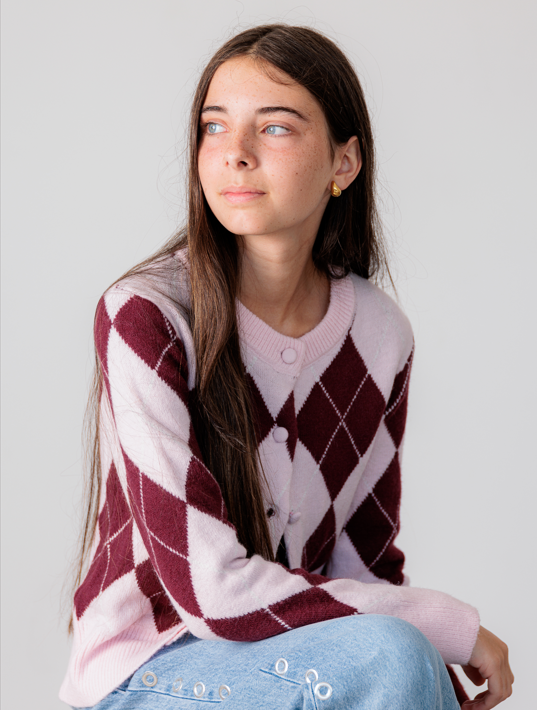 Cardigan de Malha - Rosa