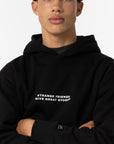 Hoodie com Estampado Traseiro - Preto