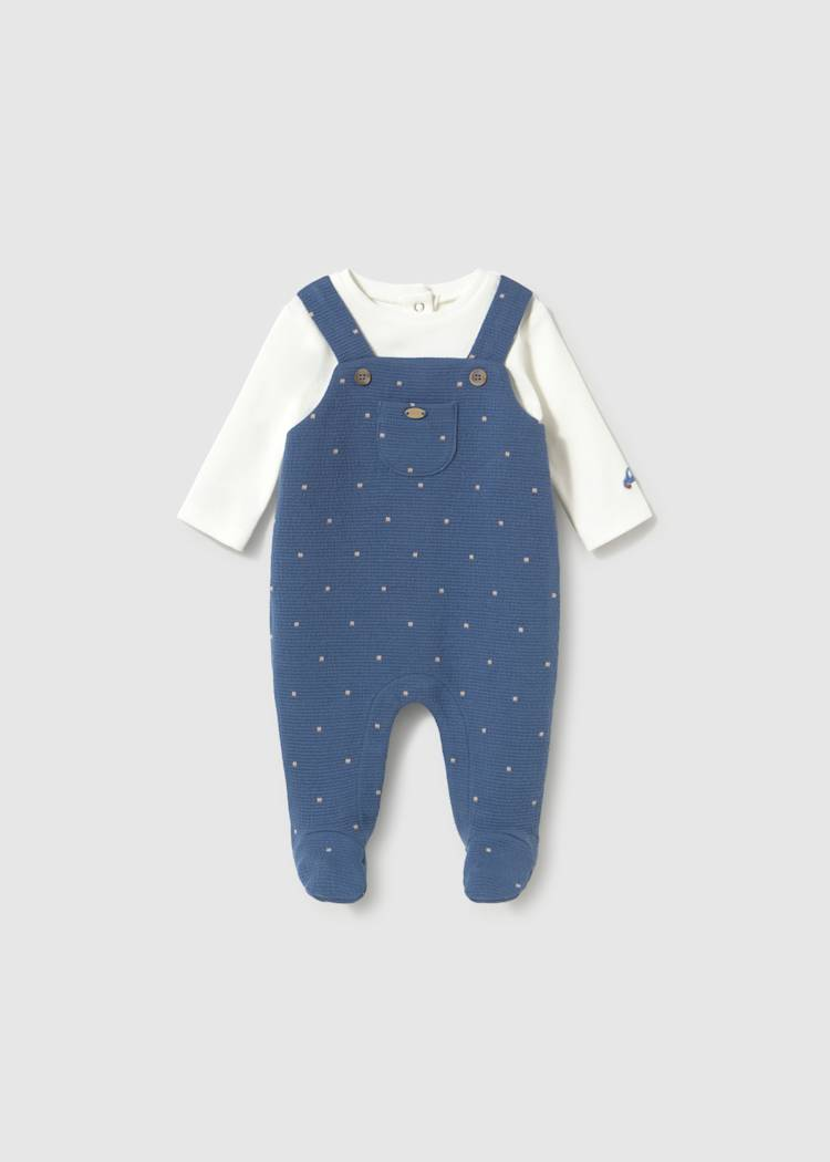 Babygrow com Pé - Azul Médio