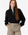 Sweatshirt com Fecho - Preto