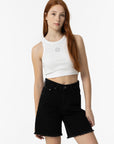 Top Cropped com Bordado Frontal - Branco