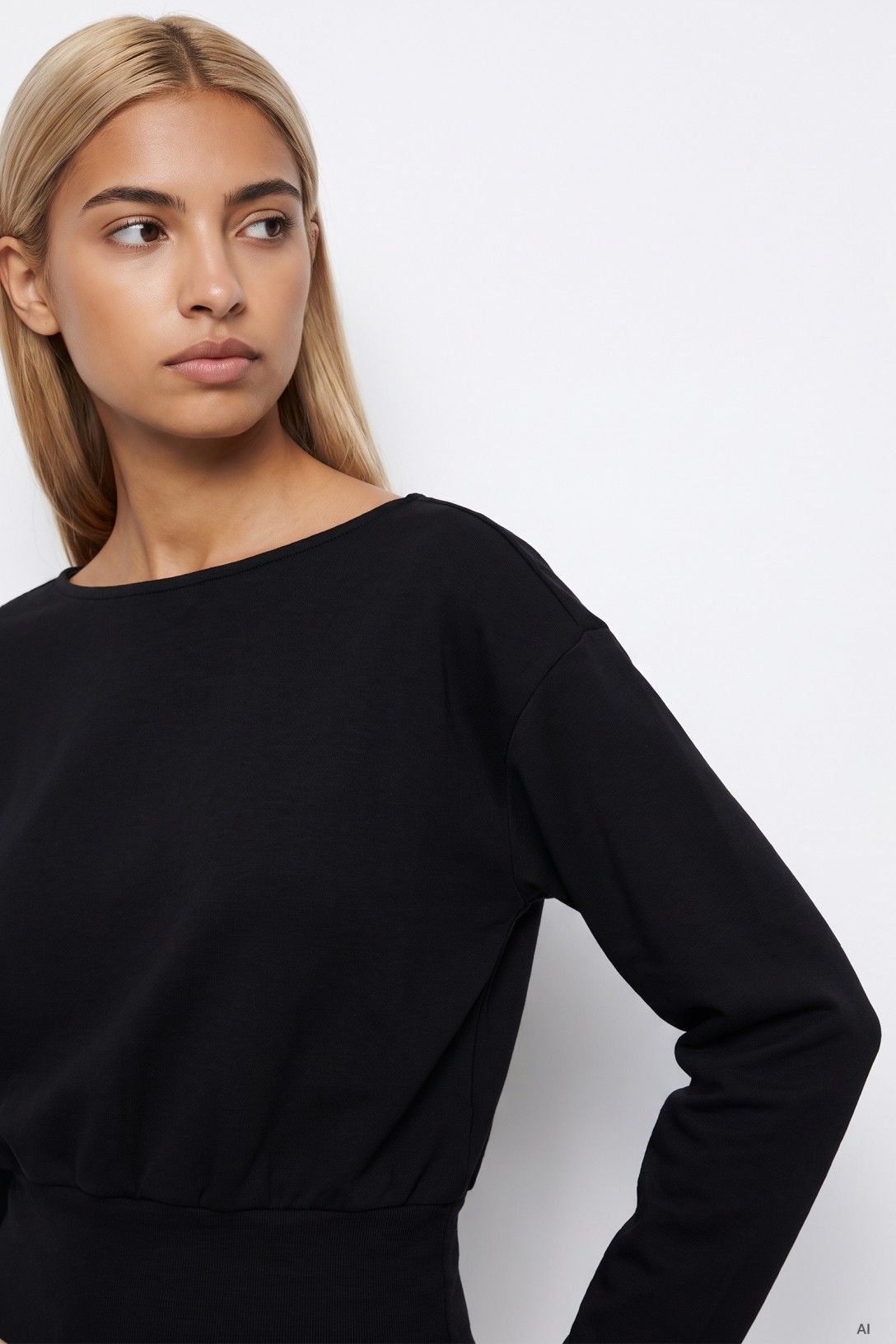 Top de Manga Comprida - Preto
