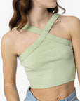 Crop Top Canelado - Verde