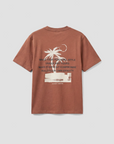 T-shirt com Estampado Traseiro - Telha