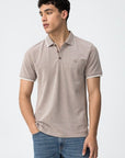 Polo com Pormenor de Cor - Bege