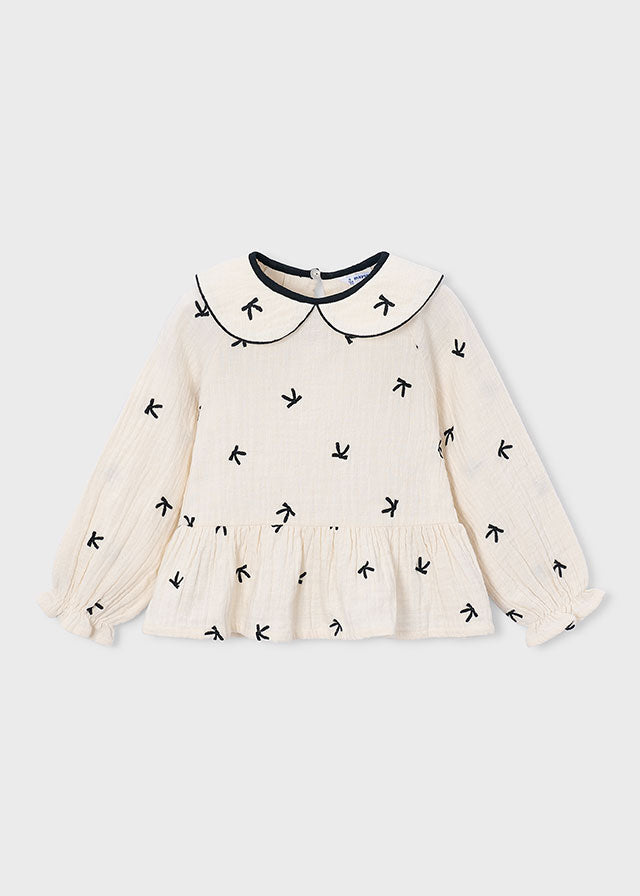 Blusa Bordada - Crú