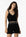 Crop Top com Franjas de Brilhantes - Preto