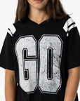 T-shirt Oversize com Estampado - Preto