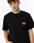 T-shirt com Estampado Traseiro - Preto