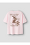 T-shirt com Estampado Traseiro - Rosa