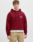 Hoodie com Estampado - Bordo