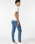 Calças de Ganga Tapered Slim Fit - Azul Médio