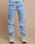 Calças Denim Regular Fit - Azul Claro