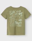 T-shirt com Estampado Traseiro - Verde Tropa