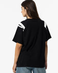 T-shirt Oversize com Estampado - Preto