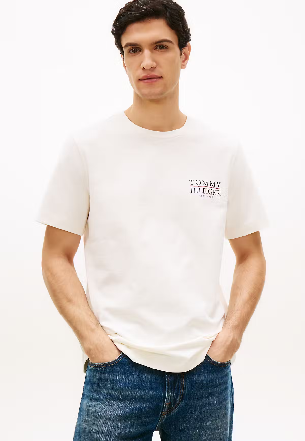 T-shirt com Estampado Traseiro - Bege