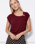 T-shirt de Malha - Bordo