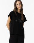 T-shirt Combinada - Preto