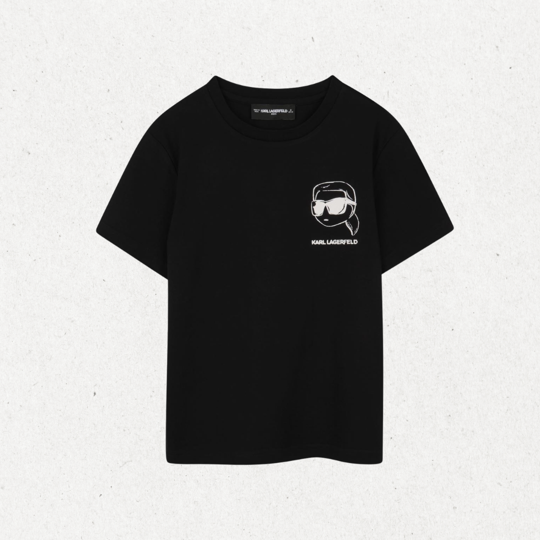 T-shirt com Estampado Traseiro - Preto