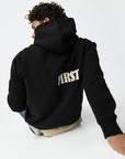 Hoodie com Estampado Traseiro - Preto