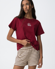 T-shirt com Estampado Traseiro - Vermelho
