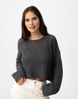 Top de Malha Perfurada - Cinza