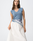 T-shirt de Malha - Azul Claro