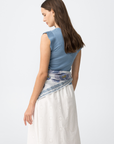 T-shirt de Malha - Azul Claro
