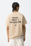 T-shirt com Estampado Traseiro - Bege